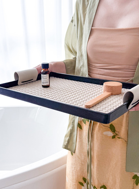 【宜沐】手工皮质托盘轻奢首饰收纳桌面样板房家居摆件水杯香薰