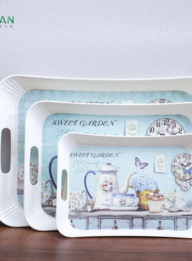 托盘家用盘托放水杯的盘子家用客厅创意水果塑料长方形早餐茶盘