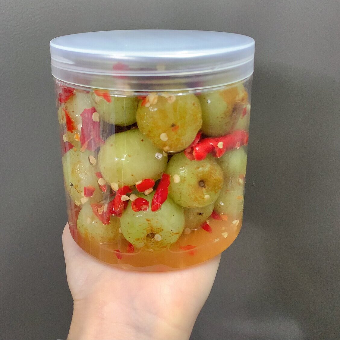 新鲜现做咸辣油柑糁解馋小零食潮汕特产辣椒油柑散杂咸500g瓶装.