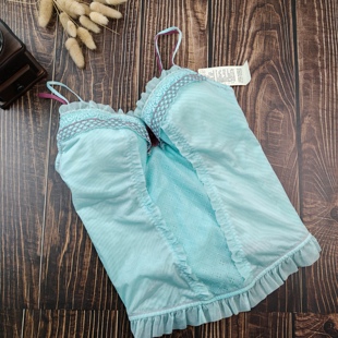 70C75C内销小尺码 带钢圈文胸一体马甲透气网纱束身上衣薄荷绿