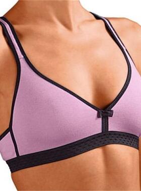 运动文胸外贸 超薄棉质背心式瑜伽睡眠内衣7075ABC808590BC100C