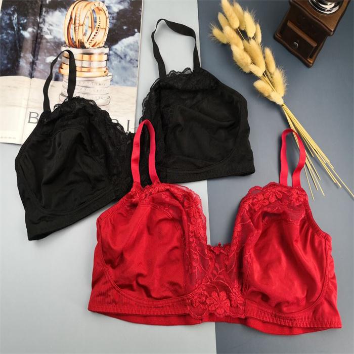 半透明花边无钢托超薄缩胸内衣