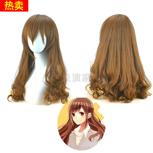 宫村京子特调棕色偏分大头皮假发