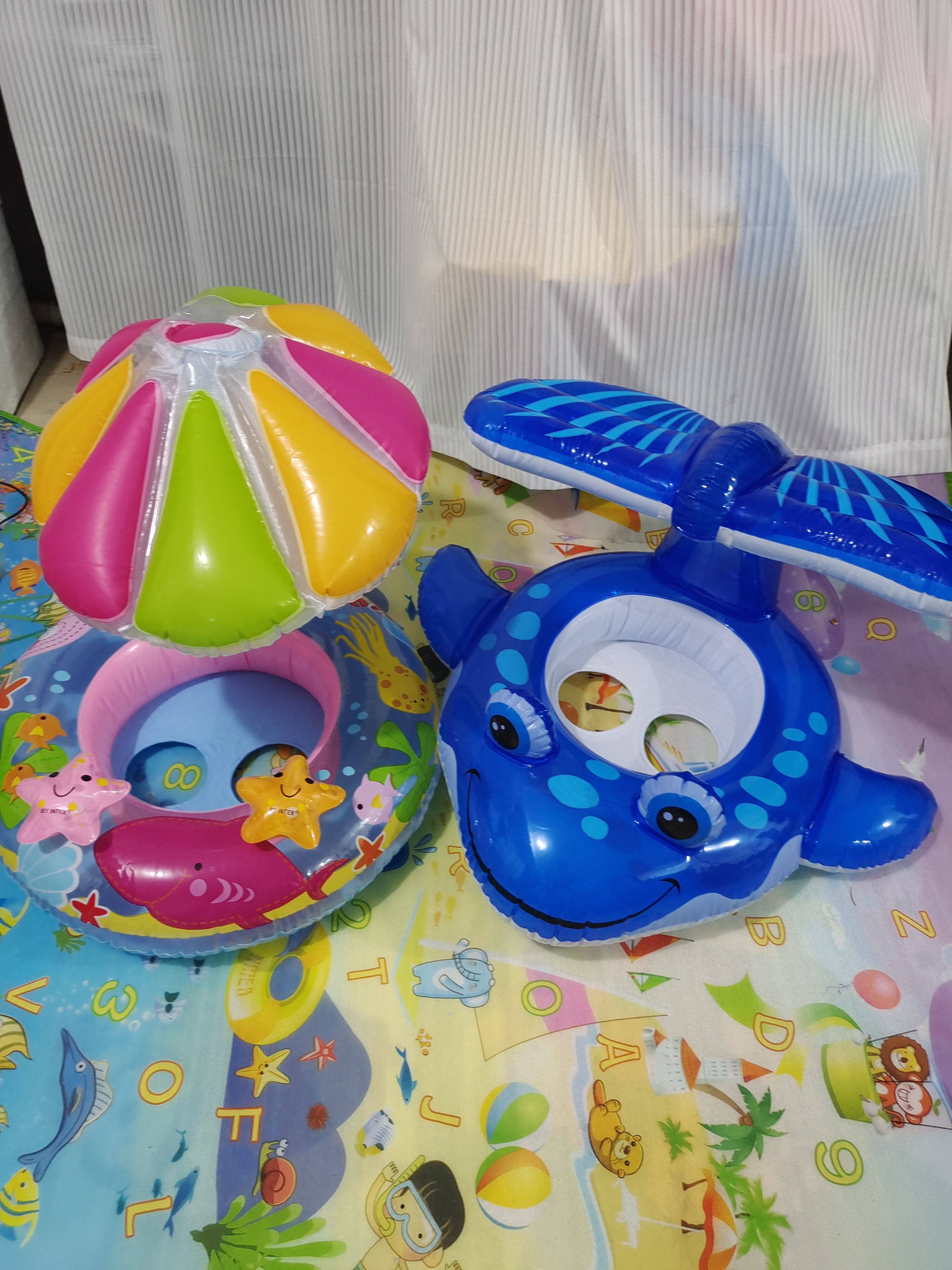 充气游泳圈儿童宝宝卡通动物座圈0-2岁宝宝浮圈INTEX水上充气坐圈
