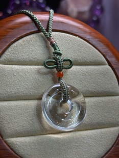 白水晶平安扣吊坠 5.8mm 尺寸24.6