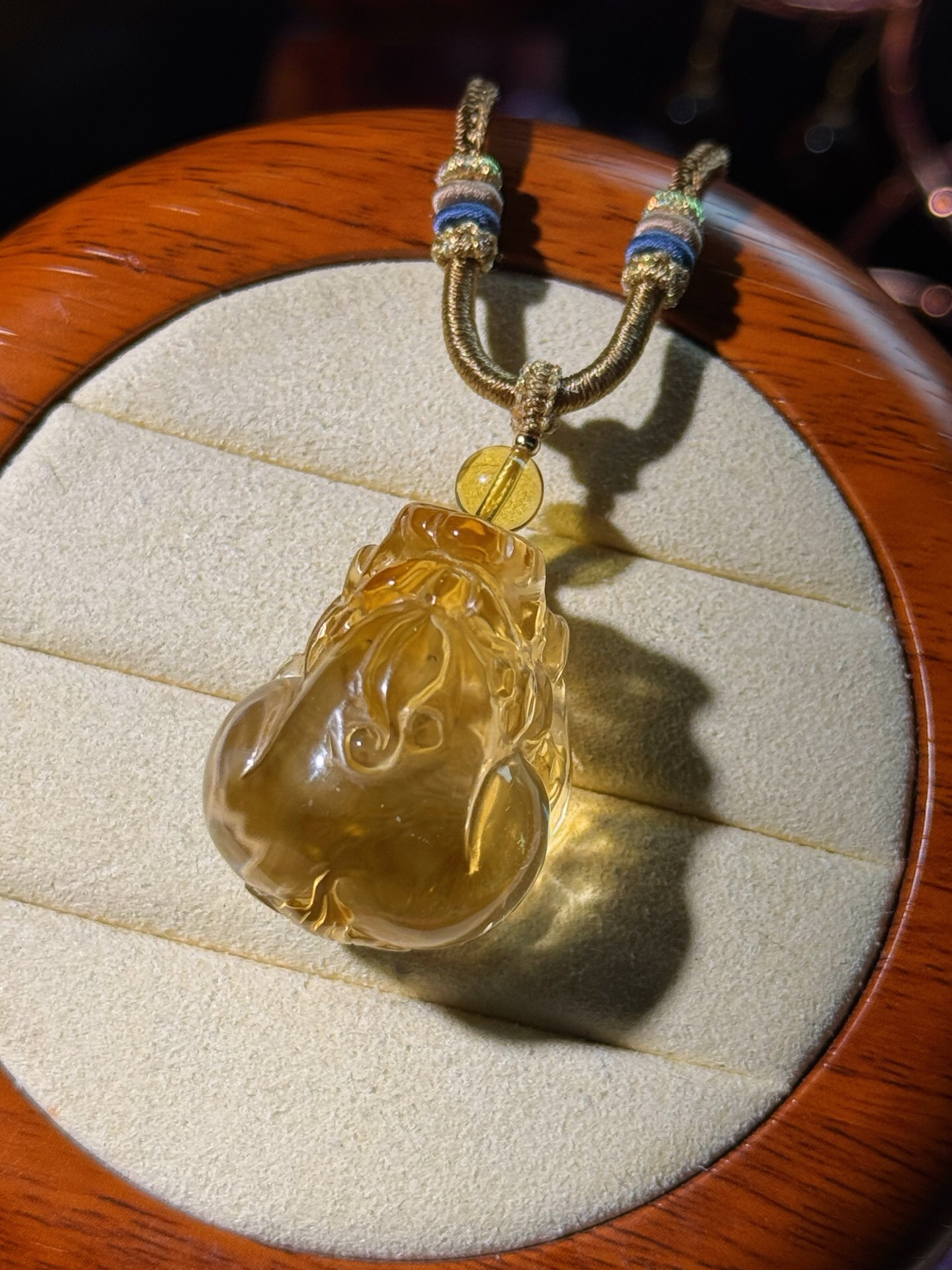 巴西黄水晶貔貅吊坠 尺寸30-24-22mm