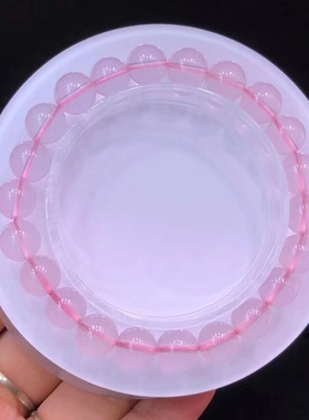 天然莫桑比克星光粉手串粉晶。规格8.5mm。重：19.85克