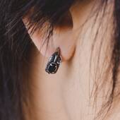 潮woo专属 ROADLATIVE原创潮牌国潮羽毛玛瑙耳钉男女情侣款