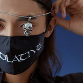 ROADLATIVE原创设计新品 潮牌饰品百毒不侵面具钛钢吊坠个性 项链男