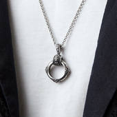 ROADLATIVE小众复古戒指吊坠高级感嘻哈街头风钛钢项链男女长款