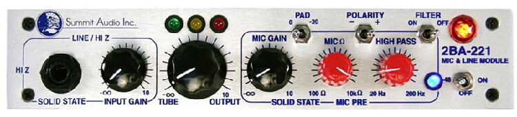 宝迪行货 Summit Audio 2BA-221 单通道 电子管话放图片