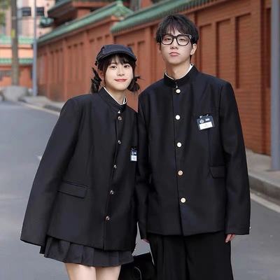 2024春中山装套装日式校服DK制服生街痞帅西服三件套级感炸街西装