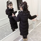 羽绒棉服中大童冬季 女童过膝加长款 棉衣2025新款 外套女学生棉袄潮
