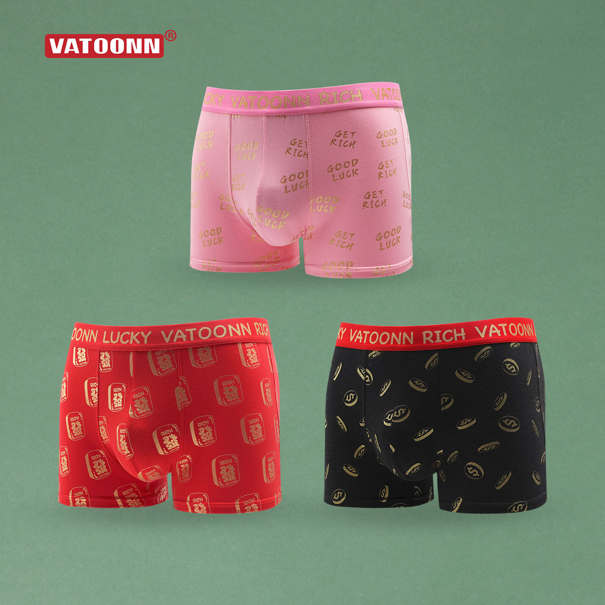 中腰大码个性男平角内裤花佃品色