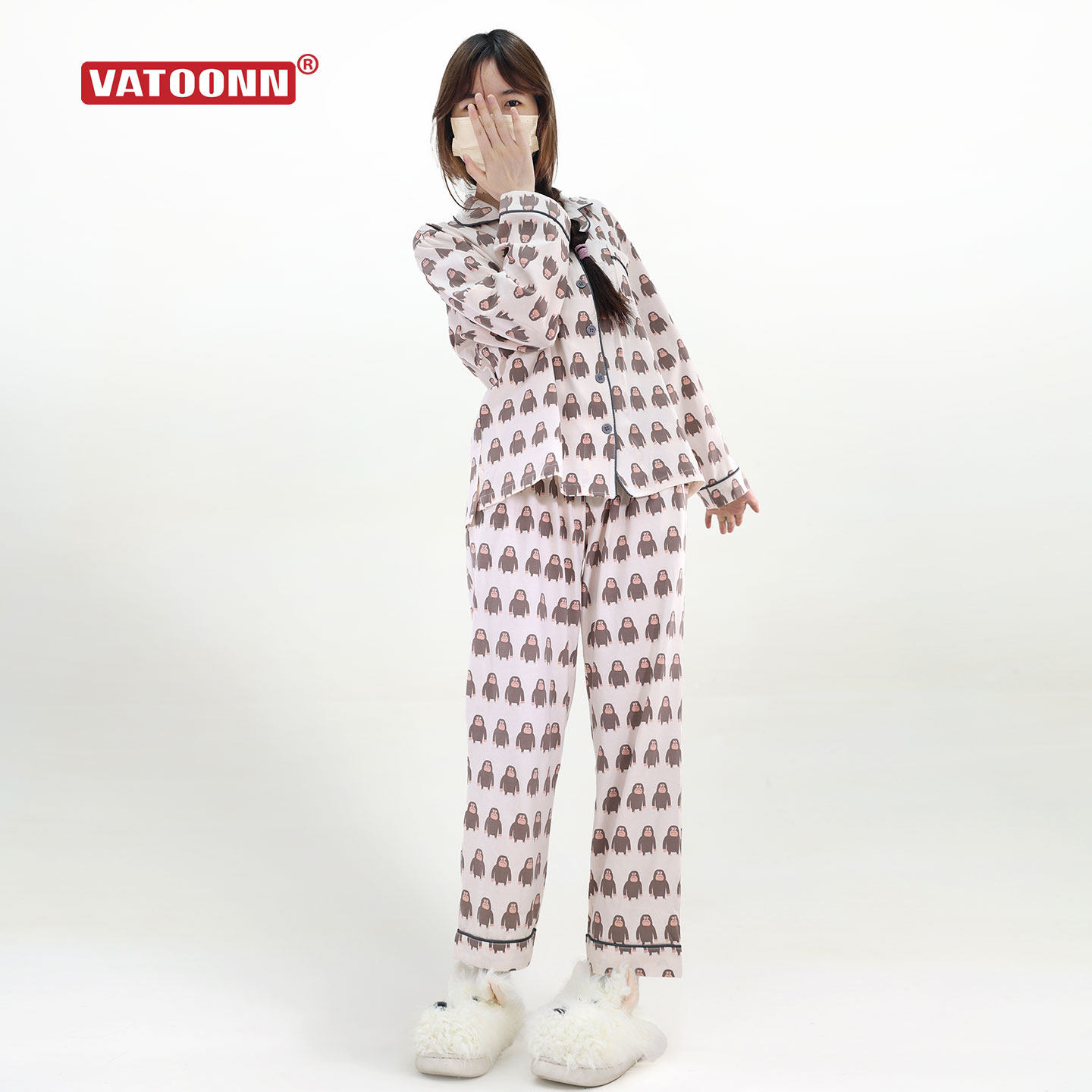 情侣睡衣纯棉春秋款男生长袖长裤印花女可爱家居服套装奶茶色猩猩,女士内衣/男士内衣/家居服,睡衣/家居服套装,淘宝优惠券,粉丝福利购,淘宝优惠卷