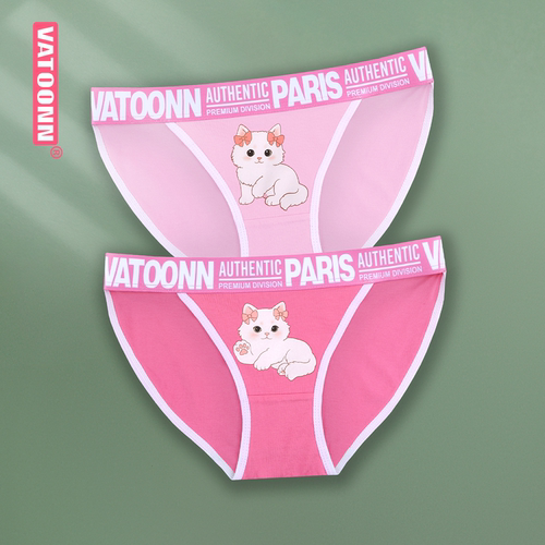猫咪印花可爱性感高开叉内裤女士