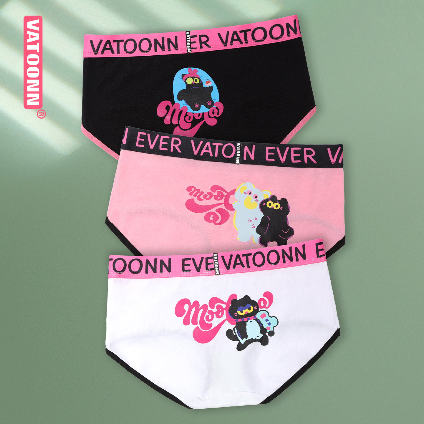 纯棉内裤女士三角裤黑猫白象印花宽腰带收腹不紧勒防卷边亲肤大码,女士内衣/男士内衣/家居服,女三角裤,淘宝优惠券,粉丝福利购,淘宝优惠卷