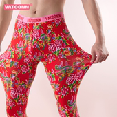 打底裤 纯棉秋裤 紧身大码 中腰提臀长裤 男士 透气东北印花新款 保暖裤