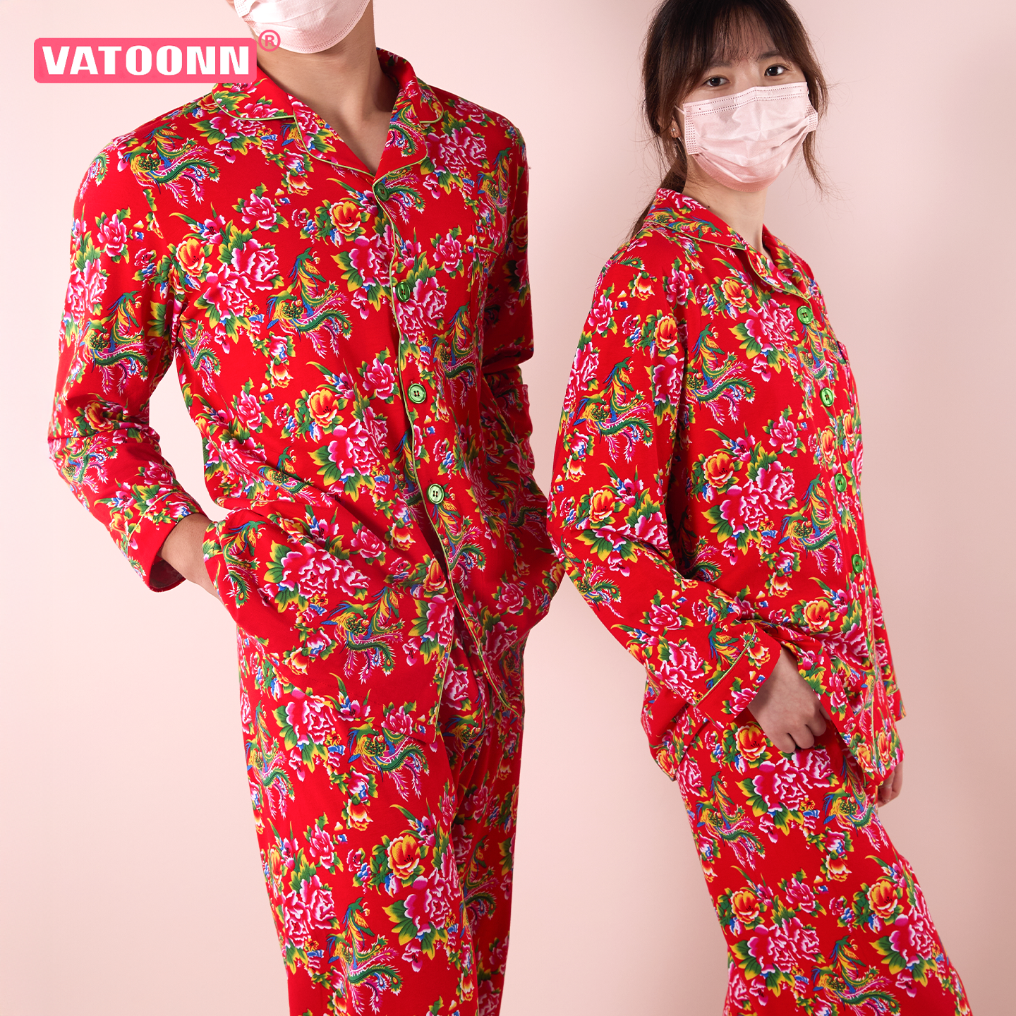 情侣纯棉睡衣套装长袖长裤家居服