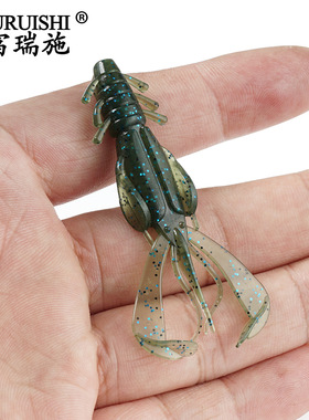 SUNMILE虾形路亚软饵倒钓德州钓组65mm2.4g软虫鲈鱼鳜鱼黑鱼假饵