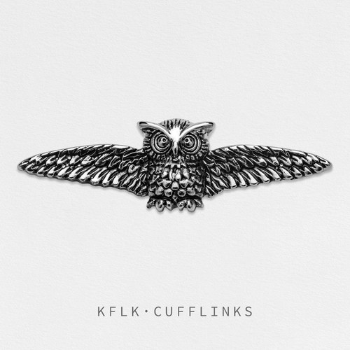 KFLK动物铜男士猫头鹰胸针展翅