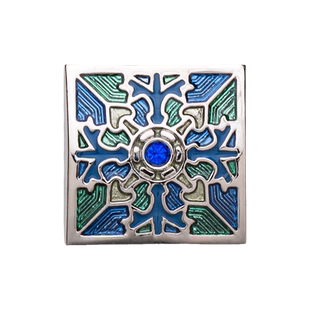 蓝色珐琅彩方形勋章胸针高档胸花领扣西服配饰男西装胸章胸扣徽章