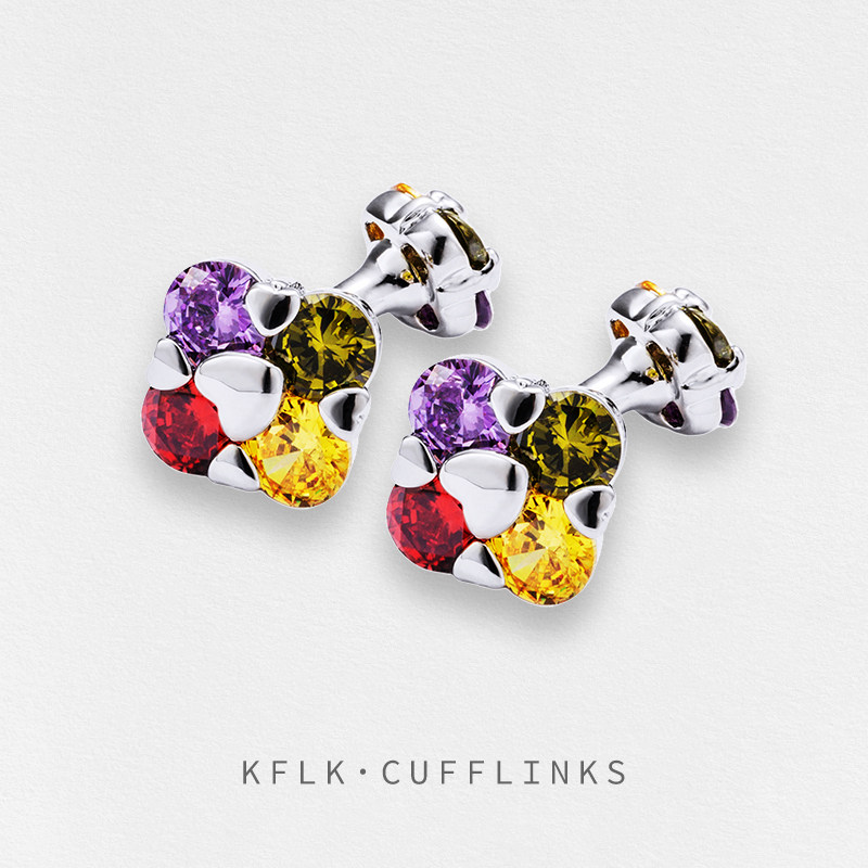 法式衬衫袖扣女士轻奢定制衬衣装饰奢华袖口扣宝石袖钉 cufflinks