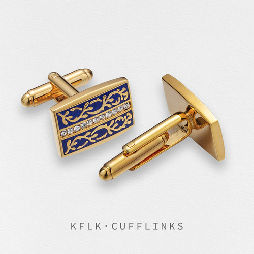 中式轻奢法式袖扣男KFLK免费刻字