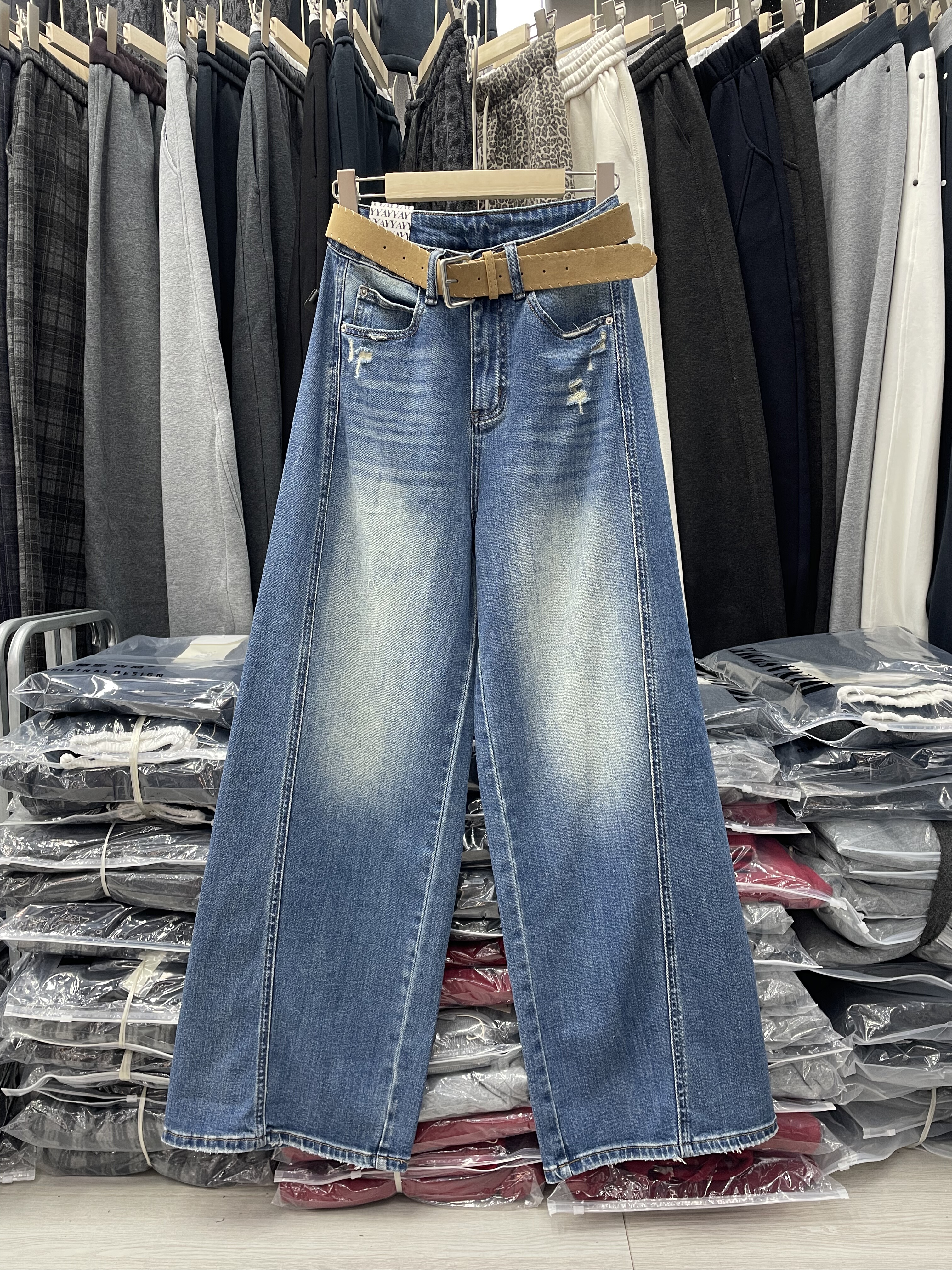 AngelYY7979-7春款牛仔裤女梨形身材遮胯显瘦弯刀裤高个子阔腿裤,女装/女士精品,牛仔裤,淘宝优惠券,粉丝福利购,淘宝优惠卷