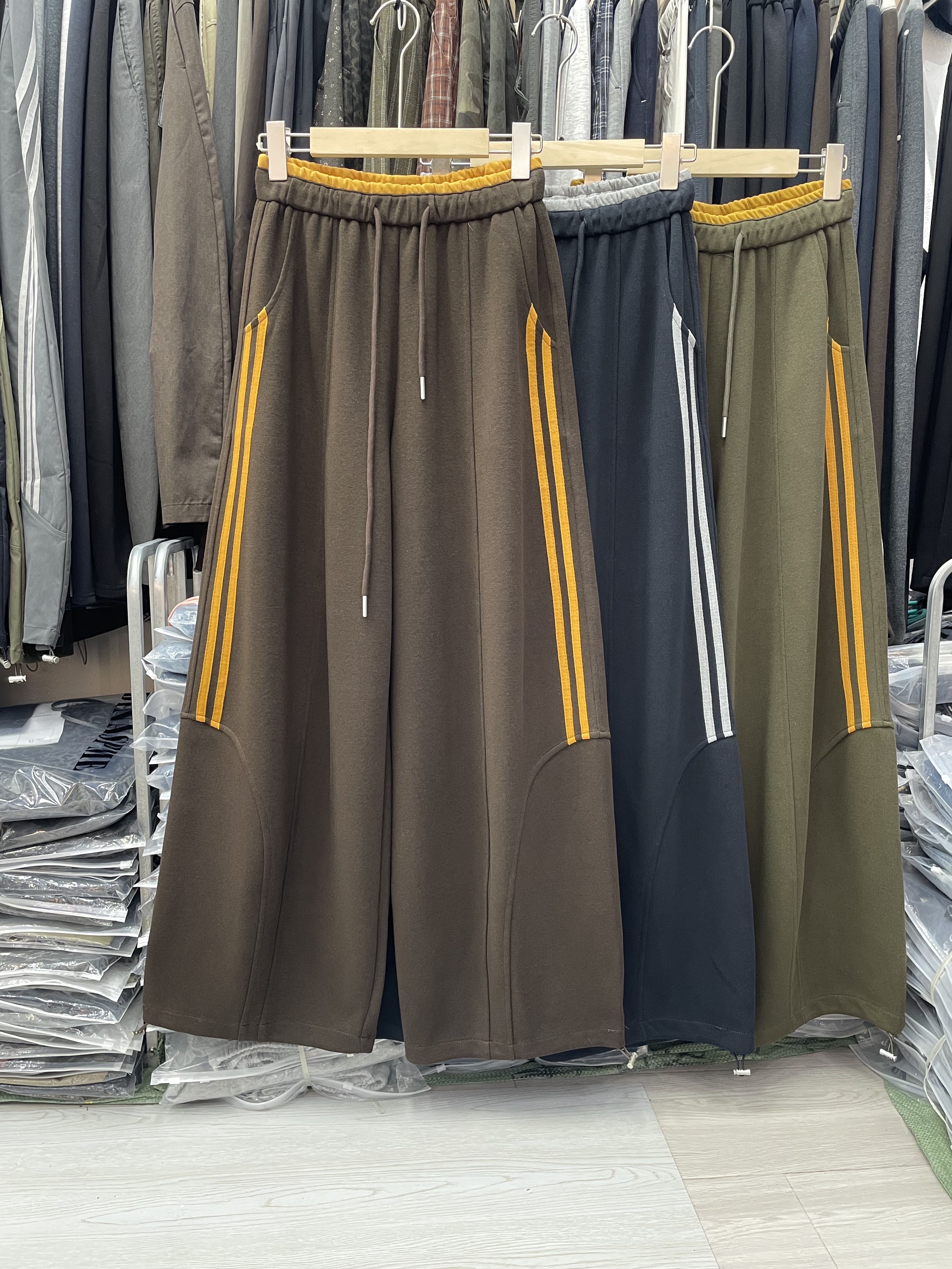 蒂娜尚品79387正品休闲裤女秋季新品裤脚抽绳卫裤阔腿裤遮胯显瘦