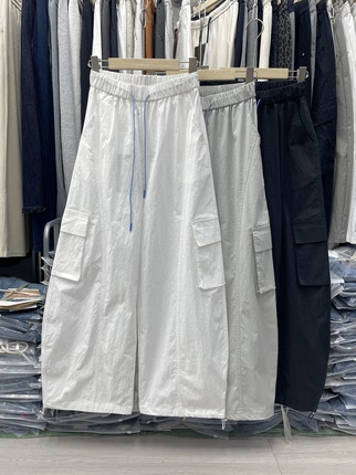 蒂娜尚品79105设计感两穿束脚阔腿裤女2026夏薄款宽松显瘦工装裤