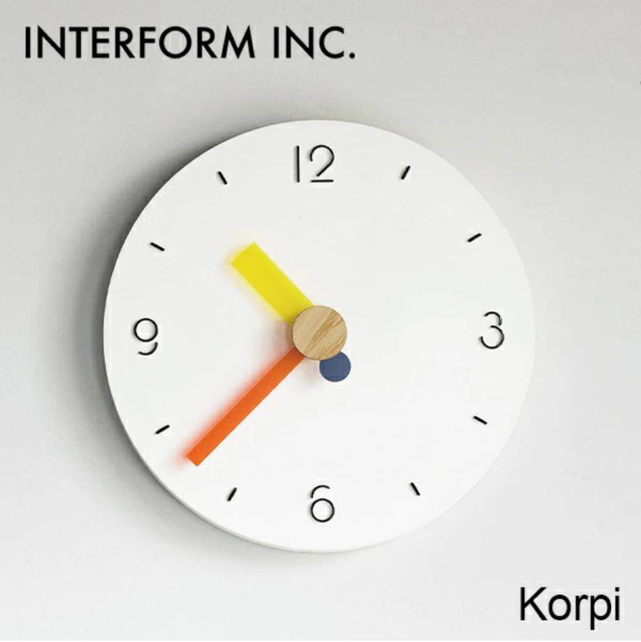 日本代购 Korpi 设计感半透明点缀色指针北欧静音扫秒挂钟挂表