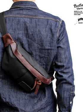 日本代购 Butler Verner Sails 日产 男士尼龙腰包大容量通勤胸包