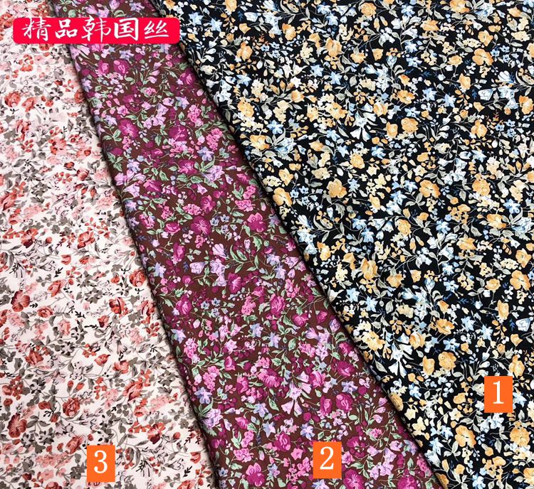 2020 pop print plum color floral chiffon fabric clothing fabric spring summer dress shirt DIY fabric