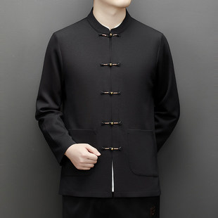 上衣宴会礼服活动服装 中国风外套工装 中老年盘扣唐装 精品商务男装