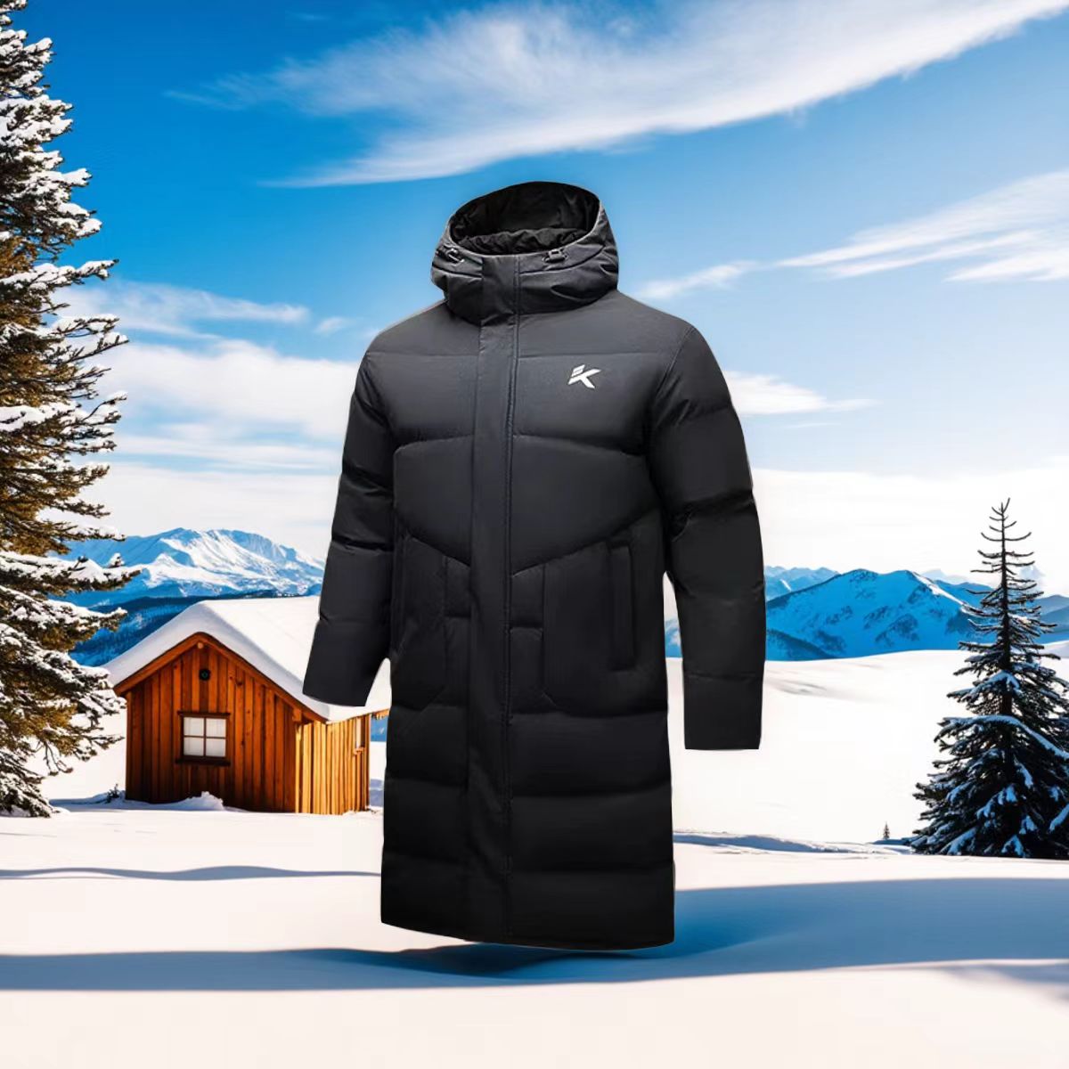 安踏速暖羽绒丨KT长款防泼水羽绒服男冬季新款棉服外套152511904