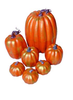 7 pcs仿真南瓜秋季装饰彩色不同尺寸人造南瓜多种颜色泡沫南瓜适