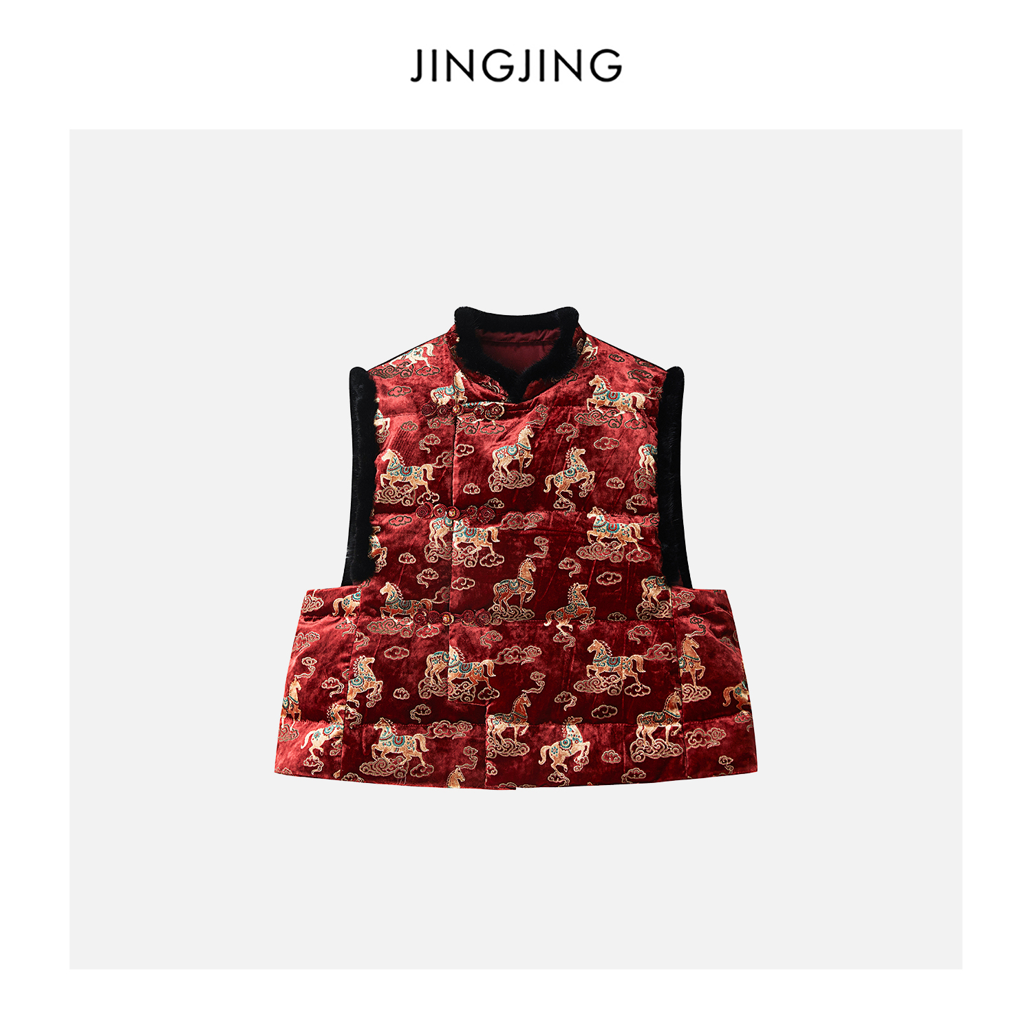 进口水貂毛拼接鹅绒马甲