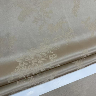 22姆米140门幅70桑蚕丝30植物人丝真丝提花重缎春夏面料 凤鸟枝头