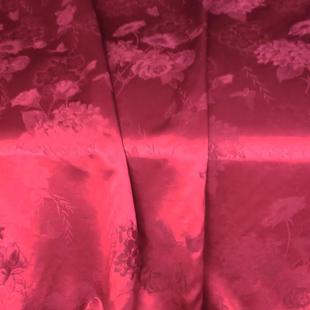 蝴蝶玫瑰 35姆丝毛提花140门幅40桑蚕丝60精炼羊毛混纺褂旗袍面料