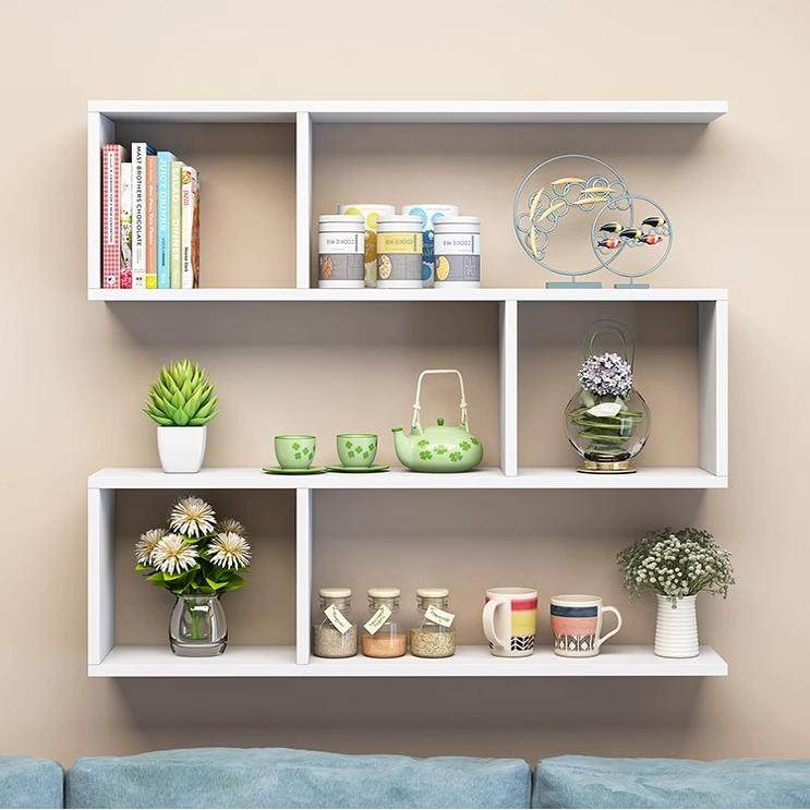 墙上置物架免打孔壁挂式卧室客厅吊柜储物柜壁柜现代简约墙面书架