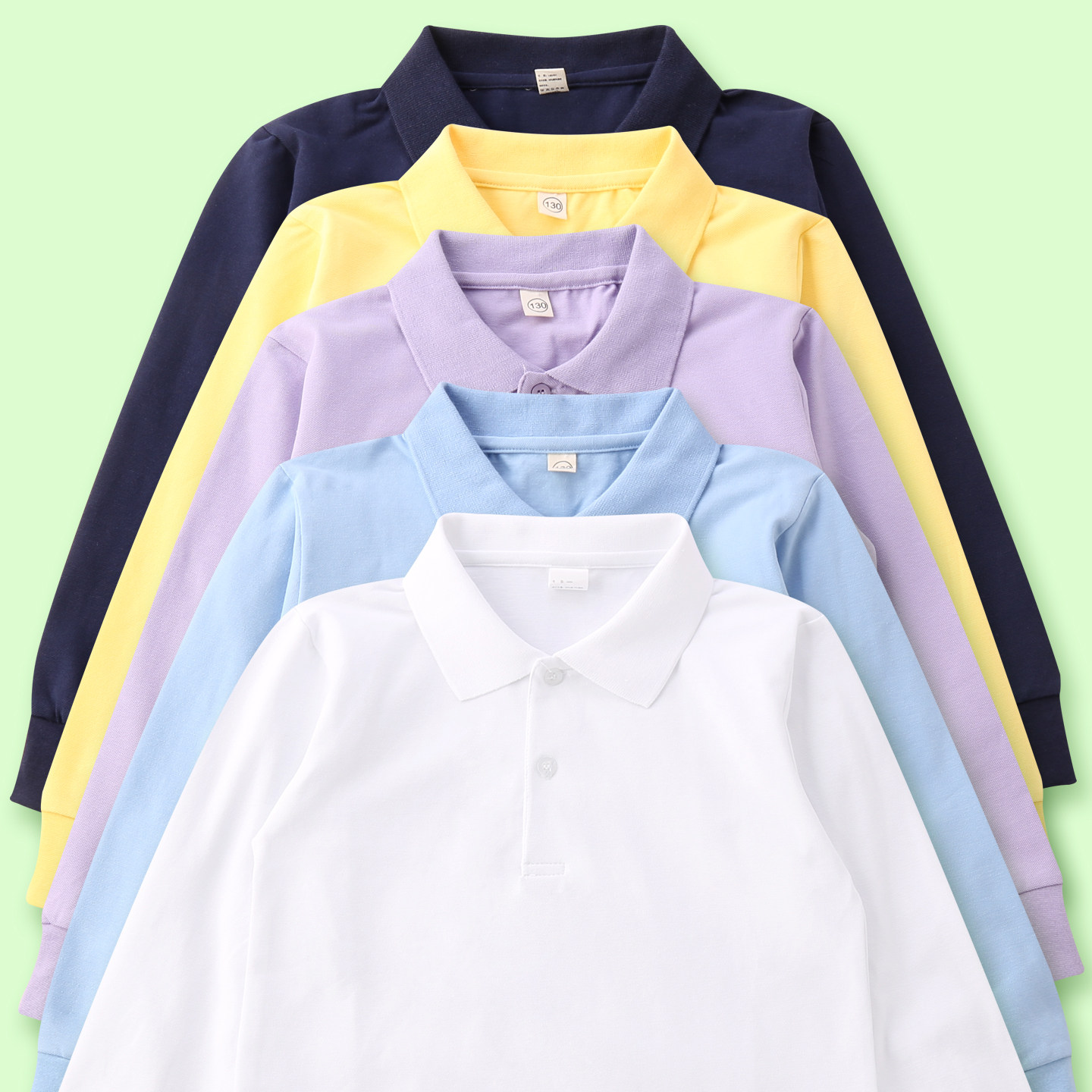 男童女童校服中小学生园服长袖上衣POLO短袖T恤儿童班服秋打底衫