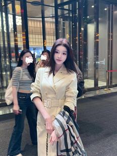 风衣长款 气质显白色收腰修身 女外套秋 MVP结算画面 green大姐姐