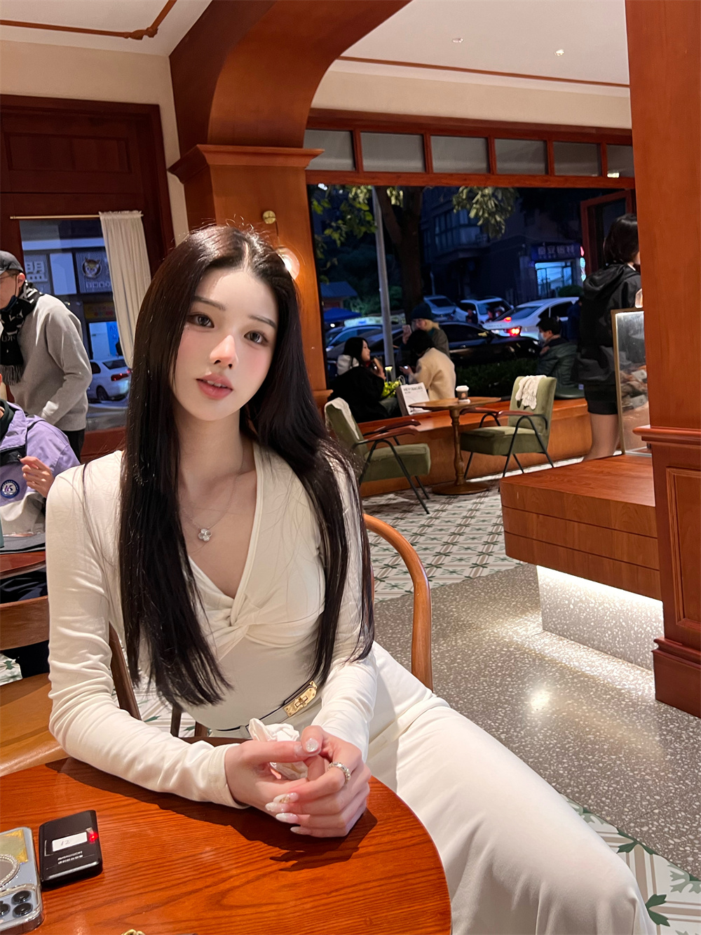 green大姐姐拜耳羊绒纯色连衣裙