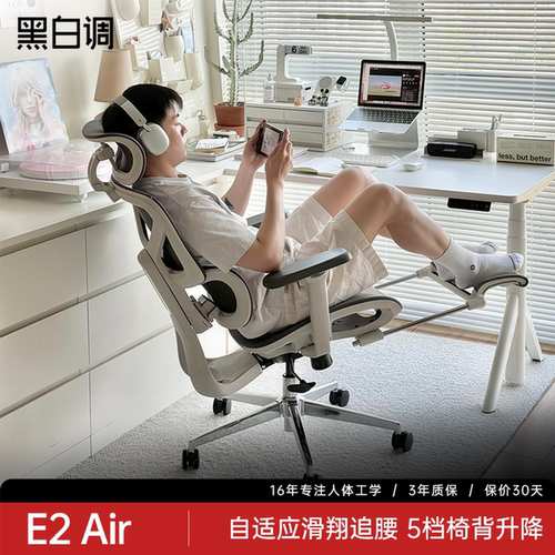 黑白调E2人体工学椅自适应腰托