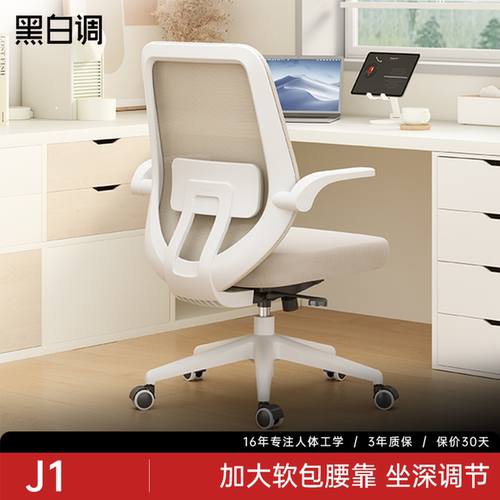 黑白调J101加大软腰靠人体工学椅