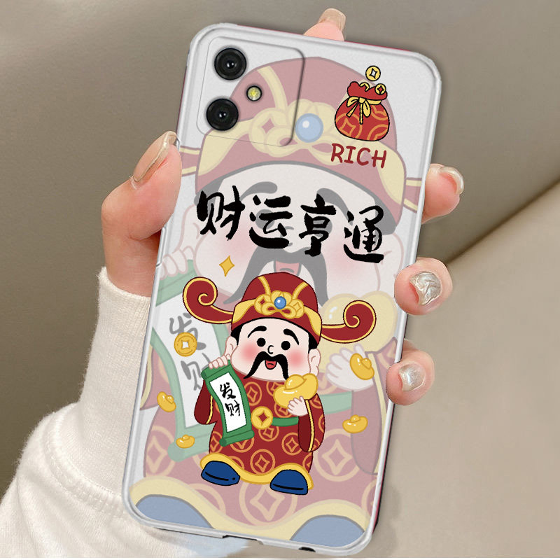适用于小度青禾V20学习手机壳DX-SEE00-2301手机财神爷中国风小度V20软胶防摔保护套