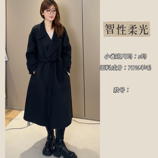 腰带羊毛大衣DY065 立领收腰中长款 小雀斑专属