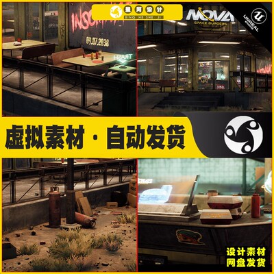 Nova Space Burgers Cyberpunk Abandoned Restaurant Space Bar