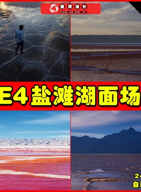UE4UE5 Salt Landscape 湖泊山脉地形盐滩场景4.27